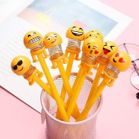 OkaeYa Shaking Head Smiley Emoji 6 Piece Beautiful Gel Pen Set for Kids (Return Gift Set for Birthday)